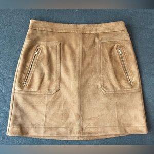 70s Style Brown Suede Skirt